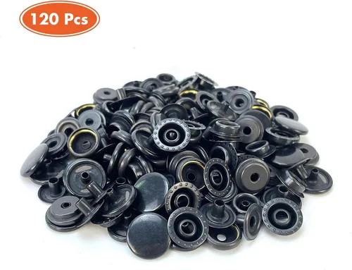Miniatura 2 de 160 piezas de botones de presión, kit de cierres a presión, cierres de 15 mm de acero inoxidable de grado marino para lonas de barco, cierres