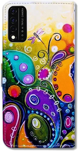 Miniatura 7 de Bcov Funda para Revvl V+ 5G, diseño de pájaro negro y verde con tapa para teléfono con ranura para tarjetero y soporte para T-Mobile ReVVL V Plus 5G