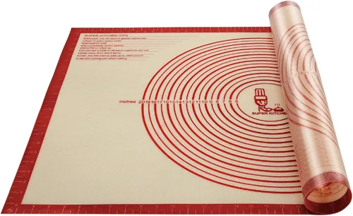 Miniatura 10 de Tapete de Silicona Antideslizante para Pastelería Extra Grande con Medidas de 28'' por 20'' para Tapete de Horneado de Silicona, Mostrador