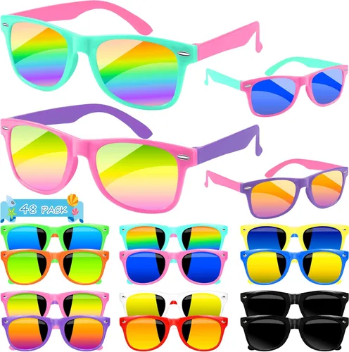 Miniatura 20 de Kids Sunglasses Party Favors Bulk, Neon Sunglasses with UV400 Protection for Gilrs Boys Kids