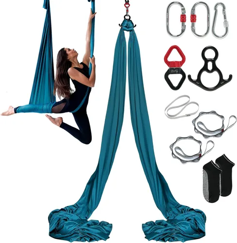 Miniatura 11 de VEVOR Aerial Silk & Yoga Swing, Aerial Yoga Hammock Kit with 100gsm Nylon Fabric, Full Rigging Hardware & Easy Set-up Guide, Antigravity Flying for