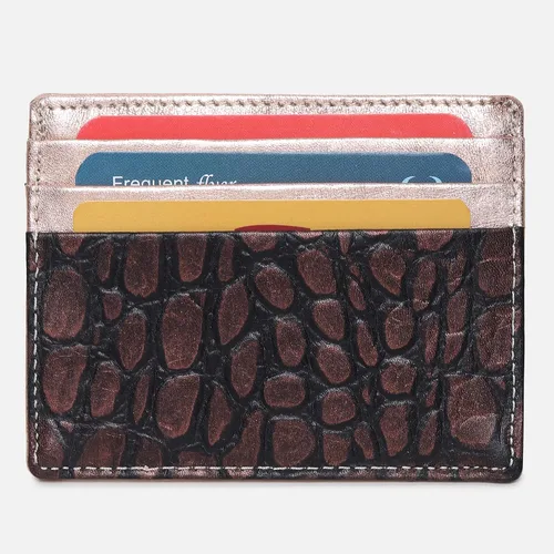 Miniatura 6 de Tarjetero de cuero genuino para hombres y mujeres, bolso minimalista para tarjetas, carteras para hombre, diseño ultrafino, ideal para viajes