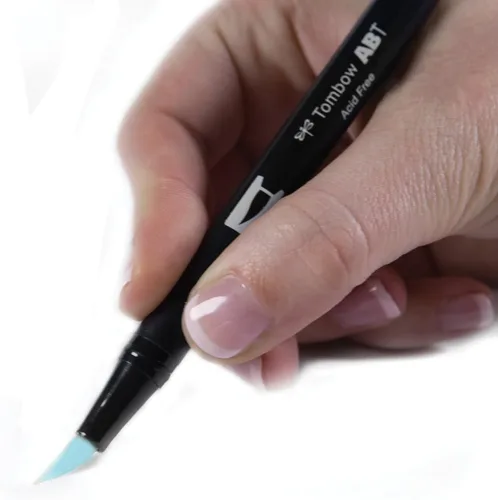 Miniatura 2 de Tombow Marcador de doble pincel, 451, azul cielo, paquete de 1