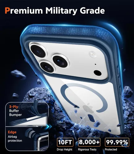 Miniatura 1614 de FNTCASE Funda para iPhone 13 Pro-Max: Fundas magnéticas transparentes compatibles con Magsafe Slim anti amarillamiento protección contra caídas