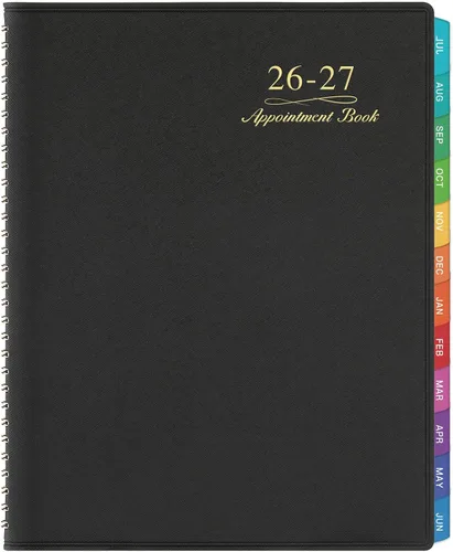 Libro de citas/planificador 2026, libro de citas semanal 2026, enero 2026 a diciembre 2026, agenda diaria/por hora con pestañas, 15 minutos, 8.26 x