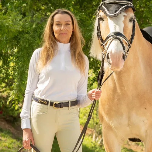 Miniatura 2 de Equinavia Ingrid Equestrian Show - Camisa de manga larga con paneles de malla refrescante para mujer