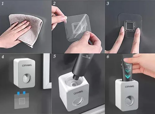 Miniatura 3 de Dispensador de pasta de dientes, 2 piezas dispensador automático exprimidor de pasta de dientes para niños y familia en la ducha, es accesorio