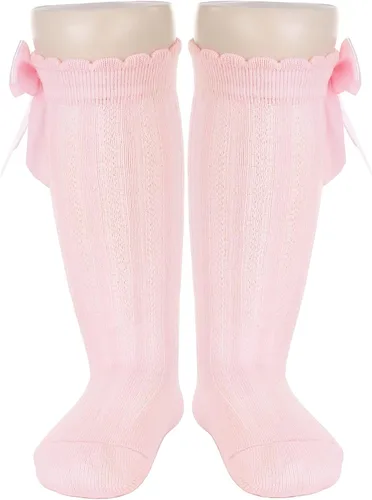 Miniatura 11 de Century Star Baby Girls Bow Knee High Socks Toddlers Ruffled Tube Socks Infant Long Stockings