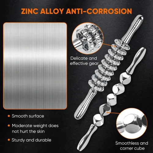 Miniatura 5 de ONUEMP 2 rodillos de masaje de acero inoxidable para esculpir el cuerpo de hielo, kit de maderoterapia Colombiana Professional, rodillo masajeador