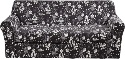 Miniatura 76 de Fundas elásticas para sofá de 1/2/3 cojines, funda estampada con fundas de cojín de asiento separadas, fundas de sofá lavables, protector de muebles
