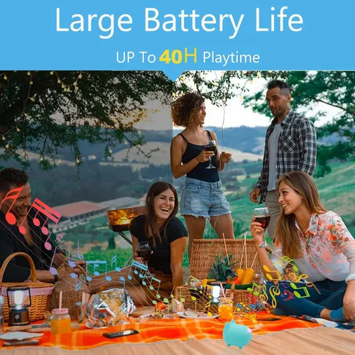 Miniatura 8 de gingo Altavoz Bluetooth portátil, mini altavoces inalámbricos con claridad estéreo, emparejamiento TWS, micrófono integrado, súper graves, tiempo