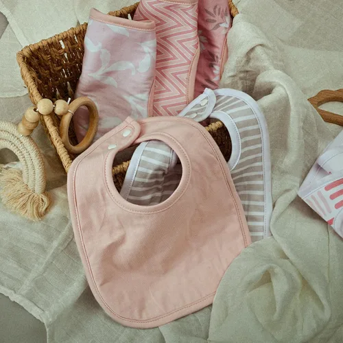 Miniatura 7 de Paquete de 10 baberos de algodón a presión para bebé niño y niña, baberos súper suaves para dentición y alimentación Conjunto de flores