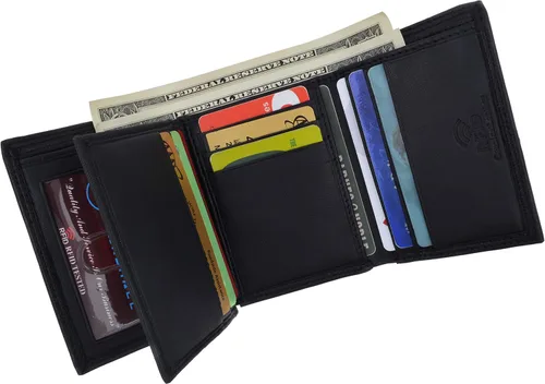 Miniatura 4 de Swiss Marshall - Cartera de piel con bloqueo RFID para hombre
