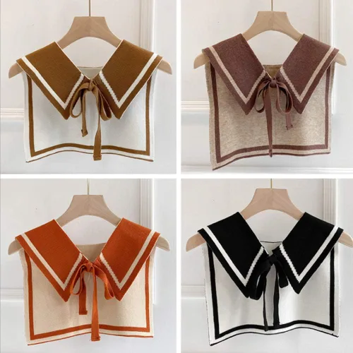 Miniatura 4 de Elegtiskas Cuello falso desmontable de punto con chal decorativo