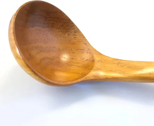 Miniatura 3 de JB Home Collection, Paquete de 2 cucharones grandes de madera para sopa, respetuoso con el medio ambiente, no tóxico, cucharón para servir sopa