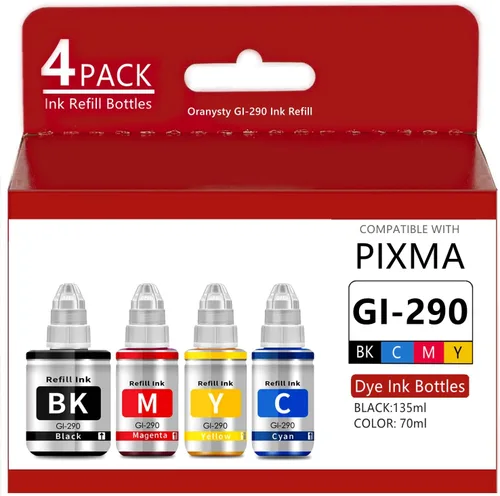 Botellas de tinta de repuesto compatibles con GI290 para Canon PIXMA G1000 G1200 G1800 G2100 G2200 G2400 G2800 G3200 G3600 G3800 G4100 G4600 G4211 0