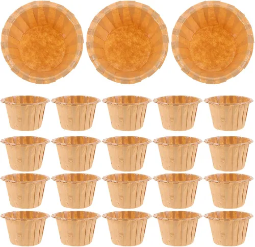 HEMOTON 100 piezas de diseño simple magdalena muffin hornear tazas de papel forros de papel parte inferior antideslizante para fácil desmoldeo