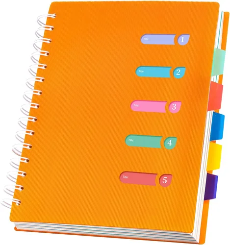 Miniatura 13 de Yoment Cuaderno de espiral de 5 materias encuadernado en espiral con rayas anchas de 7 x 8.5 pulgadas, cuaderno de espiral de tapa dura