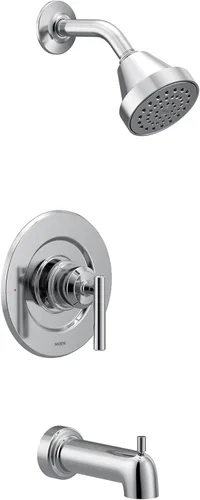 Miniatura 2 de Moen Gibson Cromo Equilibrio de presión de rendimiento ecológico Cabezal de ducha, manija de ducha y caño de bañera, válvula Posi-Temp requerida