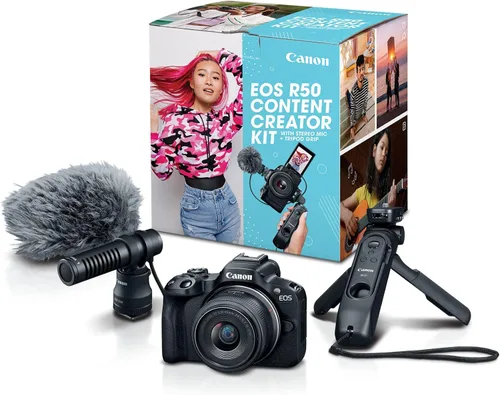 Miniatura 13 de Kit de cámara sin espejo Canon EOS R50 con lente RF-S18-45mm F4.5-6.3 IS STM, sensor CMOS de 24.2 megapíxeles (APS-C), video 4K, cámara híbrida