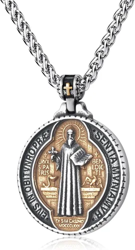 Miniatura 18 de Collar de San Cristóbal/Jorge/Miguel/Jesús/María para Hombre, Medallón de Santos Patrones, Joyería de Acero Inoxidable