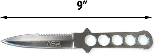 Miniatura 6 de WarTech Cuchillo de supervivencia de buceo de 8.75 pulgadas con funda para correa de pierna