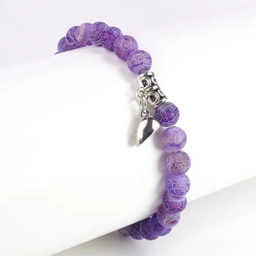 Miniatura 14 de 2 PCS Magnetic Couples Bracelets, Natural Stone Energy Stone Beads Bracelet Set His and Hers Long Distance Relationship Bracelet for Boyfriend