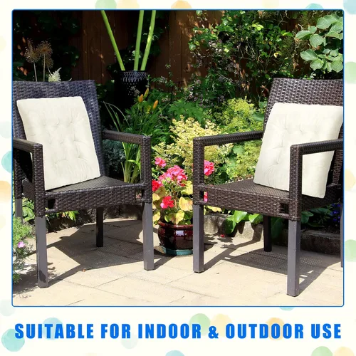 Miniatura 6 de Timgle Paquete de 16 cojines de asiento para silla, cojines de patio para muebles, almohadillas para sillas con lazos, tapete antideslizante