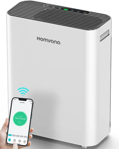 Homvana Purificadores de aire para el hogar, habitación más grande, dormitorio de hasta 1096 pies cuadrados, filtro de aire H13 True HEPA con