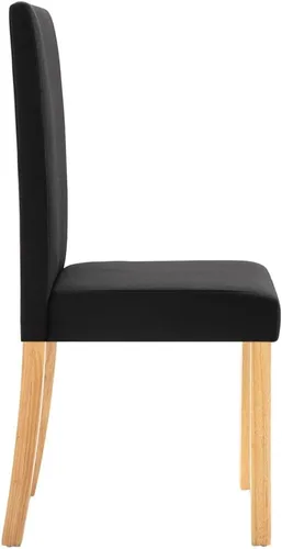 Miniatura 6 de Modern Dining Chairs Set of 2 Black Fabric Upholstered with Rubber Wood Frame for Kitchen Dining Room Farmhouse Decor