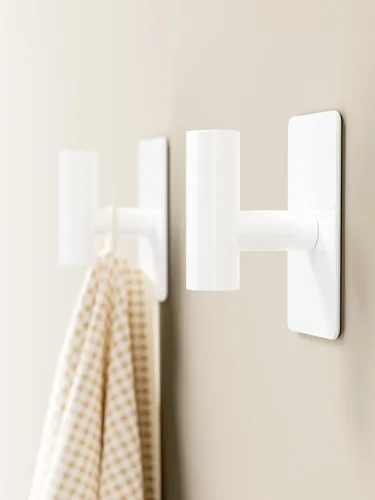 Miniatura 11 de GWAAZXGZ Ganchos para toallas para baños, paquete de 4, acabado plateado cepillado, ganchos de pared adhesivos de acero inoxidable en forma de T