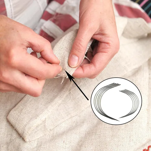 Miniatura 5 de 35 agujas curvas J I C agujas de coser a mano, agujas de tejido de pelo para fabricación de pelucas, cuero de alfombra, reparación de lienzo