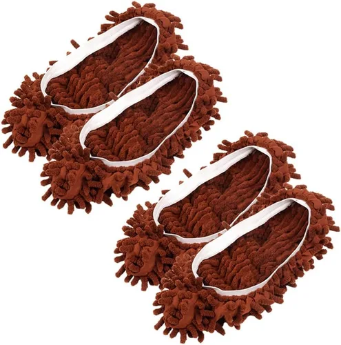 Miniatura 11 de Calcetines para trapeador, 2 pares de fundas de microfibra para limpieza de casa, suaves, lavables, reutilizables, de microfibra, para limpieza