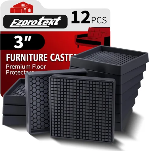 Miniatura 35 de Ezprotekt Almohadillas Antideslizantes para Muebles, 8 Piezas Copas de Ruedas de Goma Antideslizantes de 2.5", Posavasos Antideslizantes
