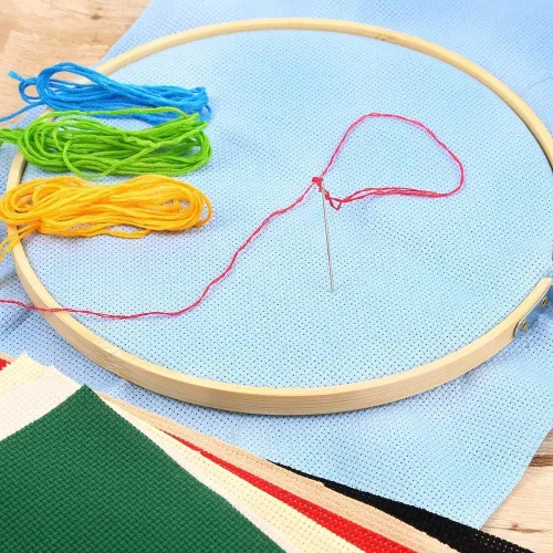 Miniatura 3 de Caydo 8 piezas de tela Aida de 8 colores, 14 unidades, tela de punto de cruz clásica, 12 x 18 pulgadas