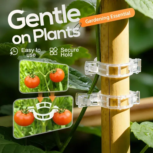 Miniatura 5 de Clips de soporte para plantas, clips de tomate mejorados 2026 para plantas trepadoras, clip de jardín de plástico reutilizable para tallos de uva