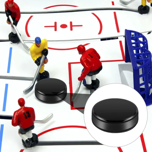 Miniatura 7 de Liliful Mini discos de hockey de 0.98 x 0.33 pulgadas para mesas, pequeños discos de repuesto, accesorios de hockey para adultos, equipo de Negro