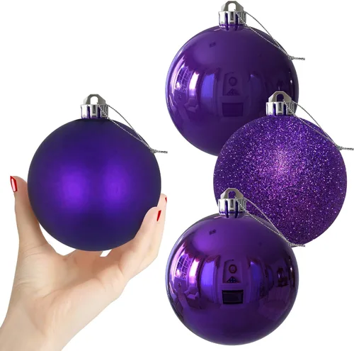 Miniatura 130 de Bolas de Navidad Grandes de 3.2" en Azul Bebé - Adornos para Árbol de Navidad, Bolas Colgantes Inastillables para Cumpleaños, Halloween, Boda