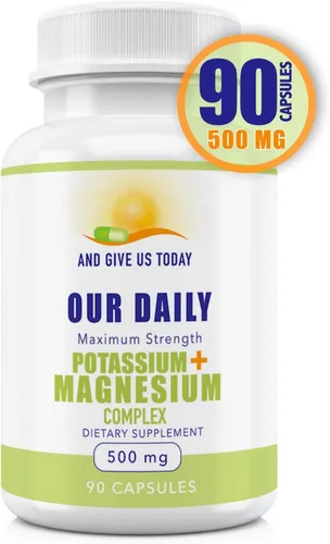 Miniatura 7 de Suplemento de potasio y magnesio de 500 mg de Daily Vites, potente suplemento de magnesio y potasio con 5 formas de magnesio para recuperación