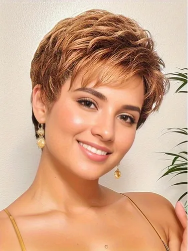 Miniatura 9 de TISHINING Pelucas rubias cortas en capas para mujeres blancas, longitud de la barbilla, color rubio ceniza, parte lateral, peluca Pixie Bob, cabello