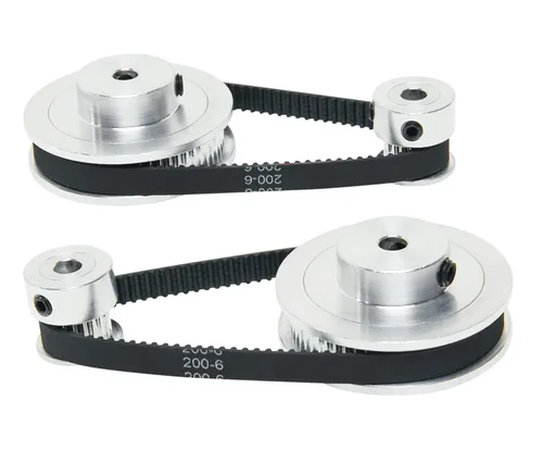 Miniatura 13 de Juego de 2 piezas 2GT Polea de distribución de aluminio 20 y 36 dientes 5 mm de orificio Rueda sincrónica con 2 piezas Longitud de 200 mm, ancho