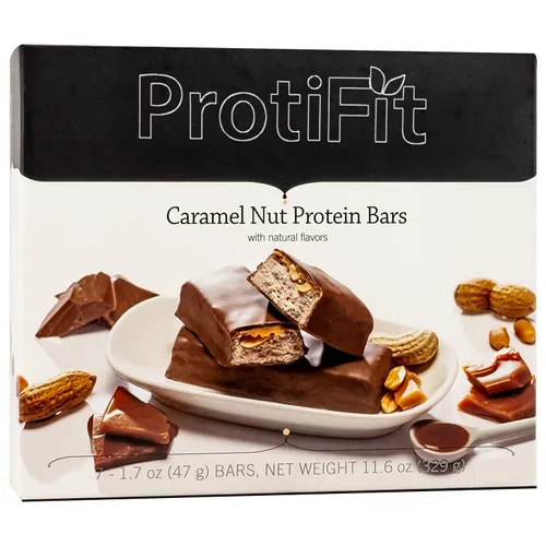Miniatura 4 de PROTIFIT - Barra de proteína de nuez de caramelo baja en calorías, paquete de 3, alta proteína, 0.55 onzas de proteína, baja en carbohidratos, baja