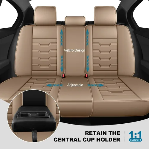 Miniatura 2 de DISUTOGO Fundas de asiento para Chevy/Chevrolet Equinox 2011-2023 2024 2025: juego completo de fundas de cuero impermeables para asientos