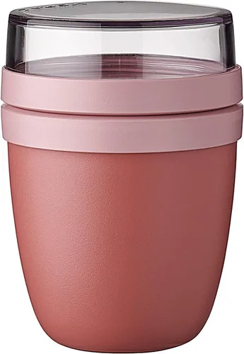 Mepal Tarro de avena durante la noche – Mini – Práctica taza de yogur y taza de muesli – Compartimentos separados para yogur y muesli – Apto para