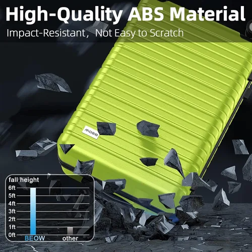 Miniatura 5 de BEOW Luggage Set Hardside Lightweight Suitcase Sets ABS Durable Wheels with TSA Lock 4 Piece Set Green (16202428)