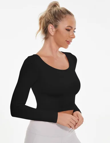 Miniatura 3 de DSPSAM Camisas básicas de manga larga para mujer, estilo casual, ajustadas, para salir, moda de otoño para mujer