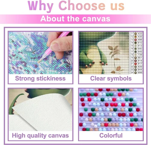 Miniatura 3 de Kits de pintura de diamantes para adultos, peculiar pequeño dinosaurio redondo de taladro completo 5D DIY kits de arte de pintura de diamantes