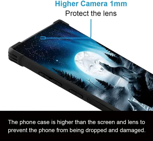Miniatura 386 de CARLOCA Funda compatible con Samsung Galaxy S22 Ultra, diseño gráfico de Star Howling Wolfs Samsung Galaxy S22 Ultra, diseño gráfico, a prueba