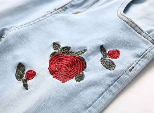 Miniatura 5 de Leward Pantalones de mezclilla elásticos y desgastados para hombre