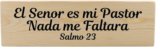 Placa de regalo cristiano española de El Senor ES mi Pastor Nada me Faltara Salmo 23 en madera española, regalo de Navidad de madera para Cristiano